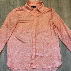 INC Orange Paisley Shirt Medium Like New